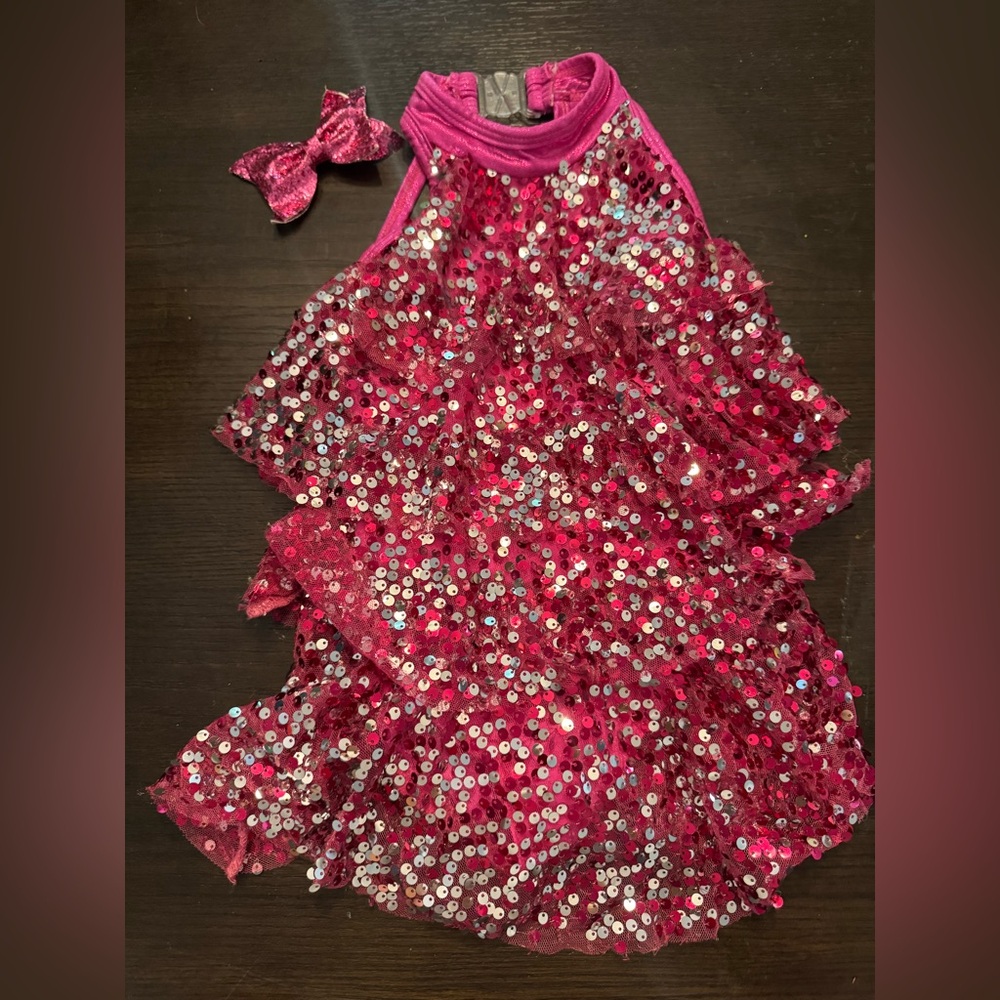 Sparkling Pink Sequin Kids Dress